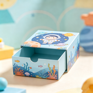 Caja de Almacenamiento de Juguetes para Niños con Temática <span class=keywords><strong>del</strong></span> Mundo Submarino Azul, Ecológica, a Base de Soya, con Diseño de Criaturas Marinas, de Cartón Corrugado con Cajones - Product Image 1