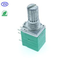 Échantillons gratuits professionnel personnalisé 1k 5k 10k 20k 50k 100k 9mm 8 broches PCB montage rotatif double potentiomètre avec interrupteur rotatif