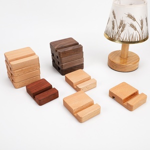 Support de téléphone portable en bois massif, sur pied, à un seul niveau, portable, base simple, vente en gros d'usine, créatif, noyer, hêtre - Product Image 2