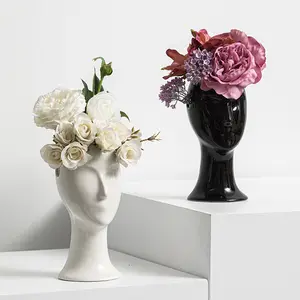 Moderne minimalist ische menschliche Gesicht Keramik Vase Home Decoration Zubehör Desktop Wohnzimmer Dekor Blumenvase für Home Decor