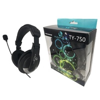750 double prise 3.5mm filaire qualité sonore optimale casque de jeu PC sur l'oreille écouteur stéréo avec micro pour la musique et les jeux