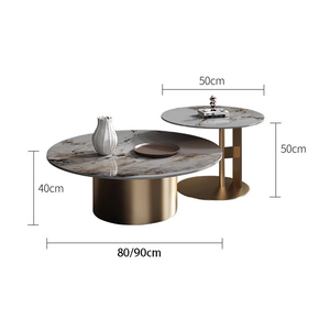Nuovo tavolino rotondo contemporaneo Set <span class=keywords><strong>di</strong></span> tavolino in metallo e tavolino da caffè mobili <span class=keywords><strong>interni</strong></span> - Product Image 3