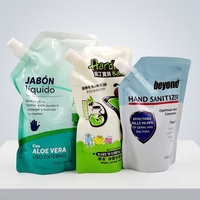 Pochette souple écologique personnalisable de 1 litre avec bec verseur pour recharge de savon pour les mains et liquide vaisselle