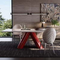 Rock Slab Italienischer minimalisti scher Stil Internet Promi Alpha Villa Großer flacher Boden Großer Apartment Esstisch