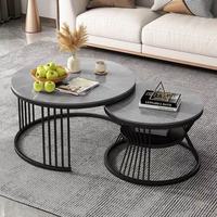 Ensemble de table basse moderne avec plateau en quartz noir et pieds en acier inoxydable, design durable pour le salon et la chambre à coucher