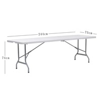 Portable HDPE moulage par soufflage Table extérieure pliante longue bande décrochage de conférence Table d'étude spéciale Table en plastique pliable