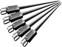 Brochettes de barbecue en métal plat, brochettes de Kabob pour griller avec curseur