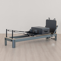 Reformer Pilates Classique Portable en Aluminium Blanc Commercial avec Cadre en Alliage, Équipement de Fitness Durable pour Studio de Yoga