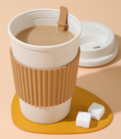 Gobelet en paille de blé avec logo personnalisé, tasse à café réutilisable, gobelet à eau portable de voyage, gobelet écologique