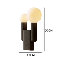 Lampe de table en résine nordique pour chambre d'enfant, dessin animé, chevet, double boule, lampe de bureau simple, lumière chaude, lumière blanche