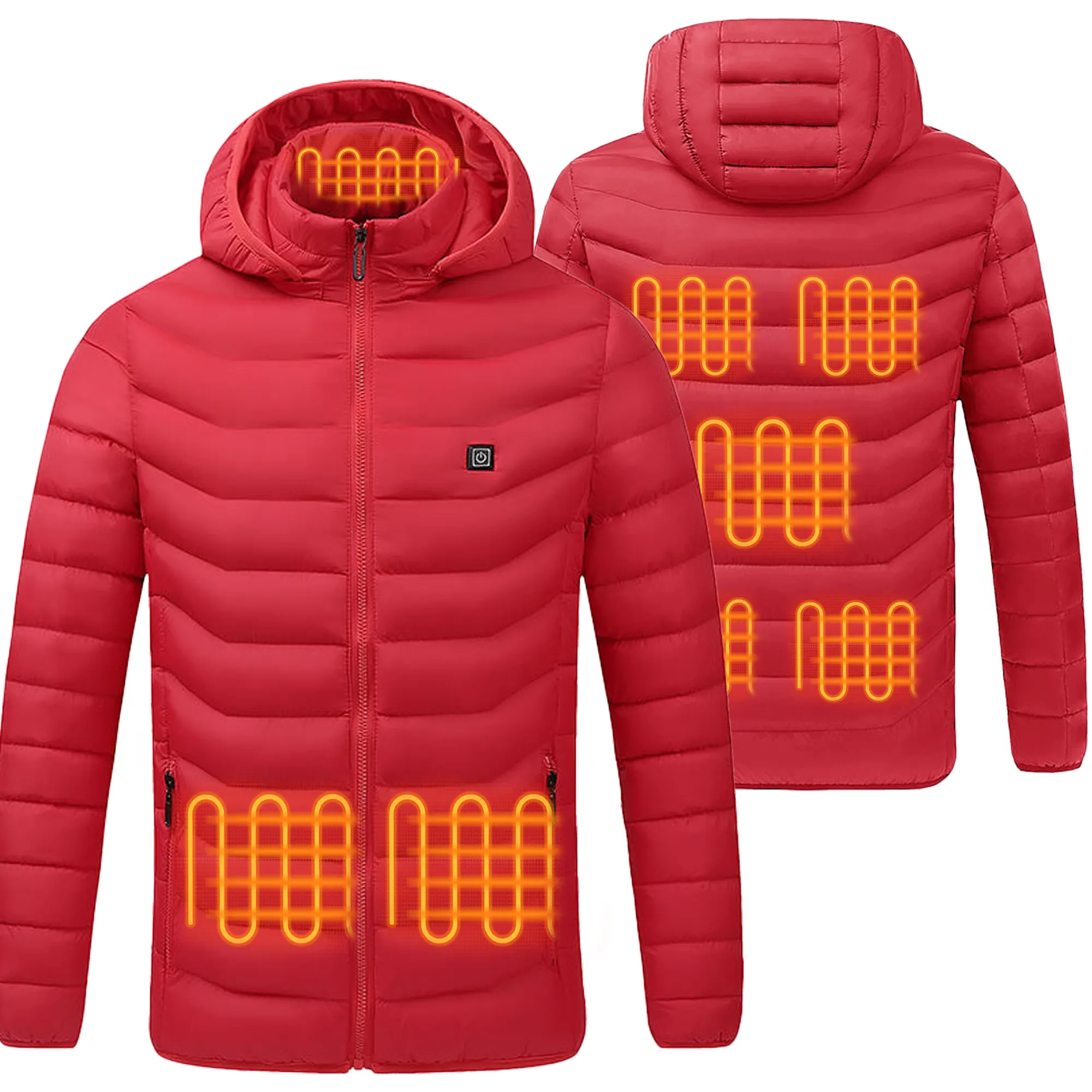 9 Heat Zones Rechargeable Electric Battery Heating Lightweight Heater Men Coats Waterproof Insulated Heated Jacket for Men