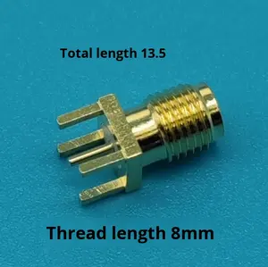 Für SMA-weiblicher gerader Löttyp mit langem Stift für HF-Anwendung Edelstahl gehäuse für Leiterplatte - Product Image 3
