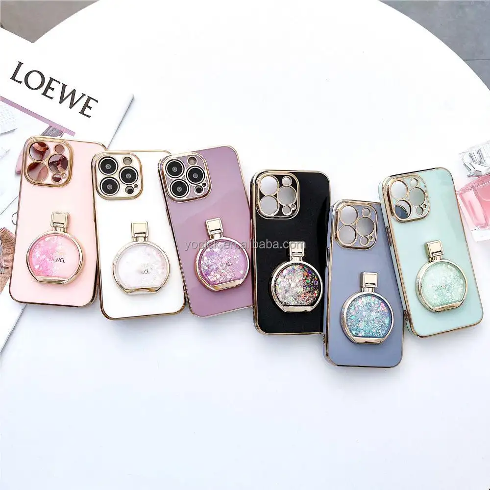 Luxury Perfume Bottle Holder Case Cover For Iphone 14 Pro Max Thin Slim TPU Case For iPhone 11 12 13 Shockproof Shell