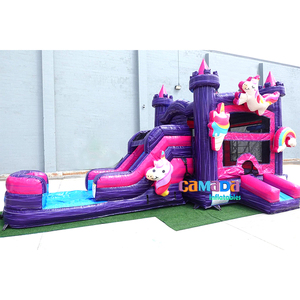 Combo <span class=keywords><strong>de</strong></span> gorila inflable comercial Purple Palace, Castillo <span class=keywords><strong>de</strong></span> salto Moonwalk <span class=keywords><strong>de</strong></span> PVC húmedo/seco con tobogán, piscina <span class=keywords><strong>de</strong></span> agua para alquiler <span class=keywords><strong>de</strong></span> fiestas - Product Image 1