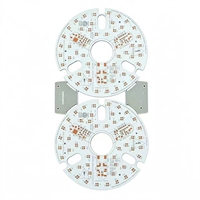 Panneau LED rond personnalisé à 2 cellules sur substrat en aluminium MCPCB, carte LED haute puissance pour luminaires extérieurs, PCB OEM