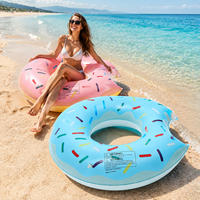 Bouée gonflable de piscine en forme de donut de 90 cm avec un design amusant pour adultes et enfants, anneau en PVC durable pour piscine, lac ou plage