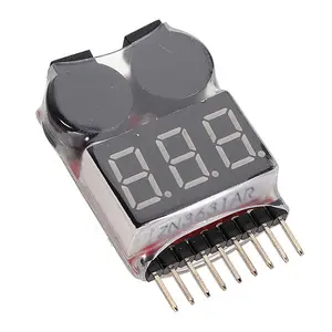 BX100 1S-8S Battery Voltage Meter Tester Lipo Battery Monitor Buzzer Alarm ROHS for RC Drone Helicopter