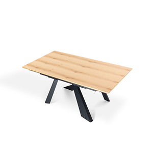 Đồ Nội Thất Phòng Ăn Phong Cách Mộc Mạc Bệ Kim Loại Cơ Sở Hình Chữ Nhật Bằng Gỗ Có Thể Rộng Bàn Ăn 4 6 8 Chỗ Ngồi - Product Image 5