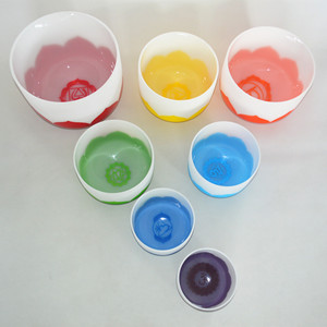 Thiết kế hoa sen thạch anh pha lê hát bát đặt dụng cụ Thiền Yoga HF chữa bệnh âm thanh tắm tinh thể âm thanh Bát Chakra biểu tượng - Product Image 5