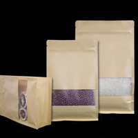 Sacs en papier kraft personnalisés pour emballage alimentaire (café, thé) avec soufflet et fermeture éclair, scellage 8 côtés, fabrication sur mesure