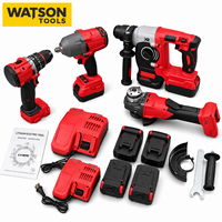 Kit combiné d'outils électriques sans fil 5 pièces (perceuse, clé à chocs, marteau, meuleuse) avec batteries – Fournisseur d'usine OEM ODM