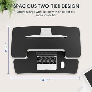 35in thường vụ bàn chuyển đổi chiều cao có thể điều chỉnh ngồi để đứng lên bàn Riser máy tính máy trạm với bàn phím khay - Product Image 4