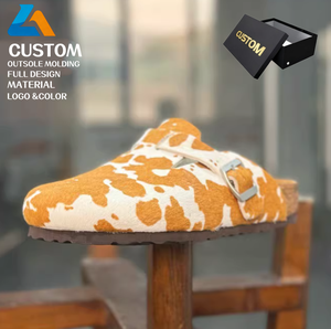 Sandalias de Piel Sintética con Estampado de Vaca para <span class=keywords><strong>Hombre</strong></span>, con Plantilla de Corcho y Suela Antideslizante, Fabricante de Sandalias y Zuecos, Diseño Personalizado - Product Image 1