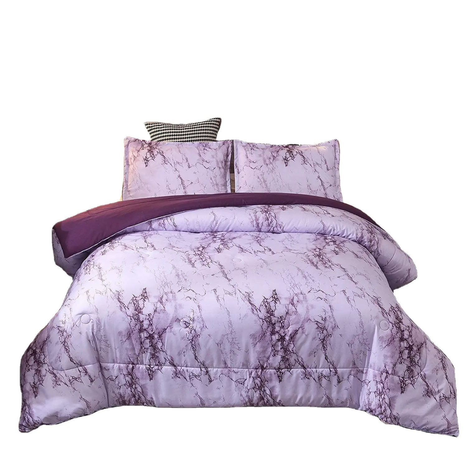 Purple Marble Comforter cover set Soft Microfiber Duvet pillowcase set Bedding Set