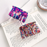 7.5cm Style doux acétate de Cellulose cristal pince à cheveux printemps Tan pour poney Tan accessoire pince à cheveux