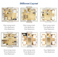 Maisons préfabriquées extensibles en conteneurs, maison en conteneur de 40 pieds, maison préfabriquée de luxe, 1 chambre, maisons mobiles