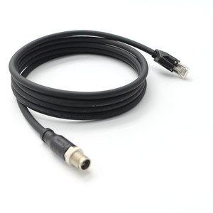 <b>RJ45</b> Network <b>Cable</b> Male to Female Connector Round Black ABS Housing Copper Contact Data Communication <b>Cable</b> - Product Image 3
