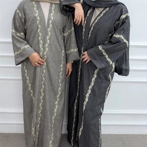 Última Moda 2026, Abaya Turca para Niña, Estilo Dubai, Kimono Musulmán para Mujer, Vestido de Lujo con Bordado Floral, Cárdigan - Product Image 2