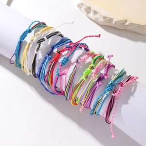 Fashion <b>String</b> <b>Bracelets</b> Multi Color Waxed Thread Hand Woven Friendship <b>Bracelet</b> Set Gift Occasion Jewelry Yiwu Origin - Product Image 1