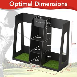 Organizador de bolsas de golf, soporte de almacenamiento, compatible con 2 bolsas de palos de golf extra grandes y múltiples accesorios para equipos de golf - Product Image 2