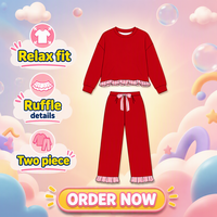 Précommande GLP3648MZ – Ensemble Coton Haut à Manches Longues et Pantalon à Volants pour Filles, Enfants et Bébés – Vêtements de Grossiste