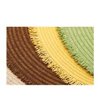 Napperons et sous-plats de mariage ronds tressés en plastique écologique de style zen asiatique, diamètre 38 cm, en stock