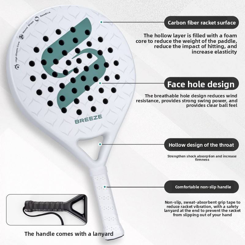 Carbon Fiber Lightweight Customizable Plate Padel Tennis Racket with ...