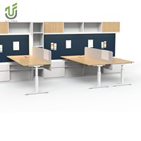 Bureau debout en forme de L réglable en hauteur électrique IULTRA Configuration réversible à double moteur moderne pour des aménagements de bureau flexibles