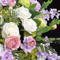 Couronne de roses artificielles en soie de style européen de luxe, couleur violet, centre de table bordeaux, pour événements de mariage, table extérieure, haute qualité