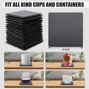 Trend 2024 Rectangle Living Room Office Cup 10*10*0.5cm Blank <b>Slate</b> Coasters Customized Designs Carton Box Kitchen Tools High - Product Image 2