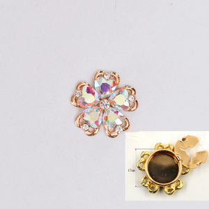 All'ingrosso con Clip con bottone di strass <span class=keywords><strong>per</strong></span> camicia copri <span class=keywords><strong>gemelli</strong></span> con bottone a forma di fiore pulsante LSCB046 - Product Image 6