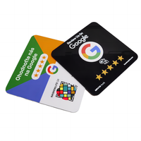 Carte Google Review NFC RFID ISO Modèle Pivot U-Card en PVC Acrylique Époxy Étanche avec Code QR et Puces 213/215/216