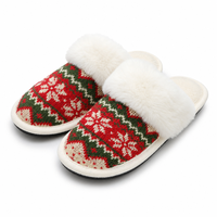 Chaussons confortables en tricot pour femmes avec doublure en peluche moelleuse, semelle antidérapante en mousse à mémoire de forme, légers et respirants pour l'intérieur