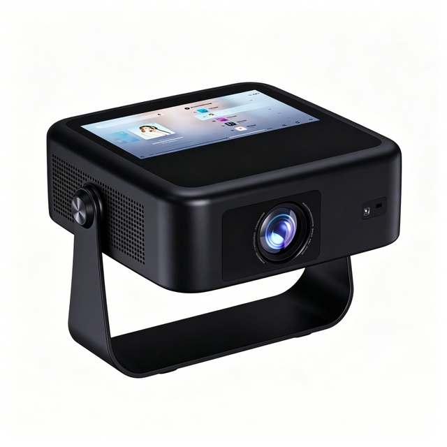 Latest Touch Screen Projector 1080P Android OS 4K Decoding Auto Keystone 2.4G+5G WiFi BT Smart Home Theater Portable Projector