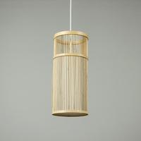 Lampe de plafond ovale en bambou tissé avec télécommande sans fil et éclairage suspendu à hauteur réglable
