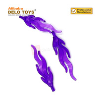 DELO TOYS ( 9 couleurs) bricolage en vrac blocs de construction en plastique briques vague arrondie droite grand avec extrémité de barre (flamme) 28577 (NO.85959)