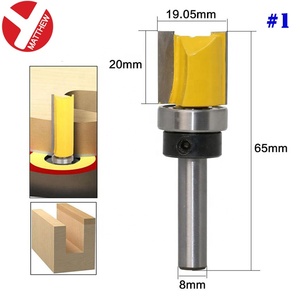 8mm modello di gambo rotondo punta doppia flauto un cuscinetto attaccato 3/4 "larghezza 20mm 25mm 38mm 50.8mm lunghezza lama in carburo manico in lega - Product Image 2