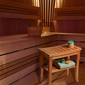 Bathroom Wholesale Natural Wood <strong>Bamboo</strong> Seat Shower Bench <strong>Stool</strong> with Shelf - Product Image 3