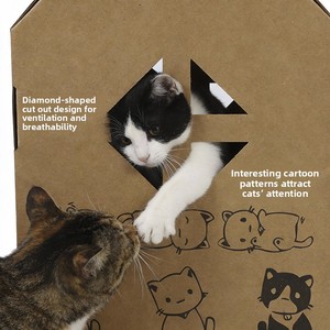 Cuccia per Gatti di Lusso all'Ingrosso, Resistente ed Ecologica in Cartone Ondulato con Tiragraffi - Product Image 4