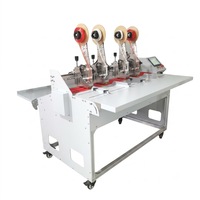 Machine à coller du ruban adhésif semi-automatique flexible pour dossiers, distributeur de ruban adhésif double face sur pied pour sacs en papier kraft